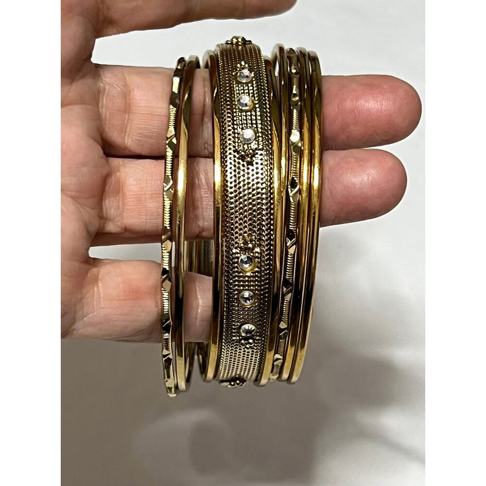 Made in India Women's Embellished Gold-Tone Plus Bangle Set NWT